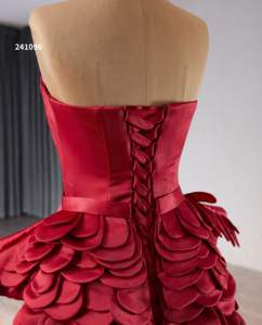 Chic Burgunder Meerjungfrau Abendkleid Off-Shoulder Backless Party kleid mit natürlicher Taille für <span class=keywords><strong>Prom</strong></span> - Product Image 4