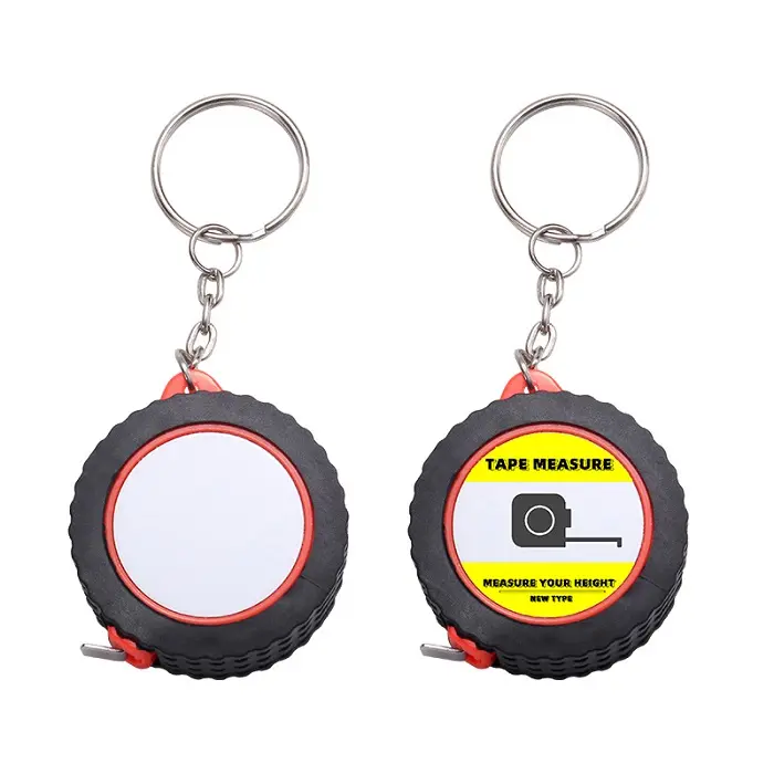 1M Sublimation Blank Measuring Tape Ruler Mini Retractable Measuring Tape Keychains With Slide Lock For Birthday Party Favor