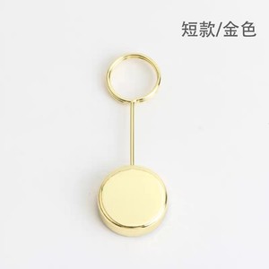 Portatarjetas redondo de metal, clip para notas, 7 cm x 11 cm, organizador de escritorio minimalista amarillo para mensajes, etiquetas y fotos - Product Image 5