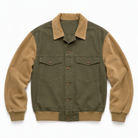 Jaket Denim Vintage Stone Washed untuk Pria - Mantel Musim Dingin Oversize 100% Katun dengan Kancing & Bordir Bermotif