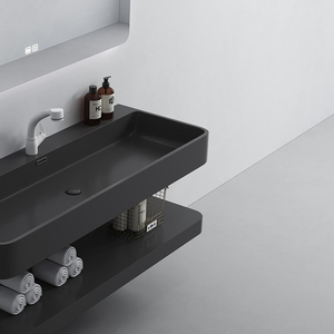 Mueble de Baño de Pared con Acabado Mate de Resina y Espejo LED de 3 Colores, en Oferta - Product Image 5