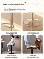 Chaise de bar pivotante réglable de luxe haut de gamme sans obstacle de style médiéval avec piédestal en métal pour salle à manger commerciale ou domestique