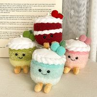 Porte-clés en peluche en forme de pain Kawaii, cadeau de couple, jouet en peluche de simulation alimentaire mignon, peluche rembourrée, charme de gâteau d'anniversaire, porte-clés