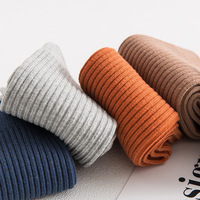 Jingwen Chaussettes en coton Chaussettes élastiques pour hommes de couleur unie