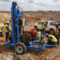 Foreuse hydraulique robuste sur roues, à moteur diesel, pour puits d'eau et forage de sondages, avec engrenage motorisé, pour l'exploitation minière et la construction