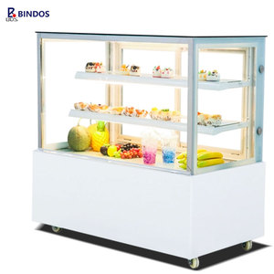 Thương mại trong suốt vuông kính bánh truy cập tủ lạnh đơn nhiệt độ thiết kế cho món tráng miệng sô cô la Nhà Hàng Bánh hiển thị - Product Image 3