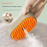 Brosse à poils rechargeable OEMODM 3 en 1 pour animaux de compagnie, brosse à vapeur pour chiens et chats, peigne de massage avec poignée, brosse à vapeur pour animaux de compagnie