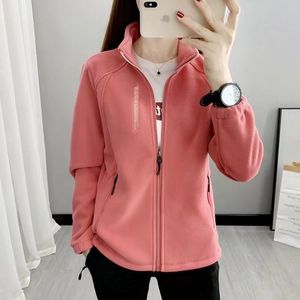 เสื้อแจ็คเก็ตผ้าฟลีซสำหรับผู้หญิง แขนยาว มีซิป ทรงหลวม ให้ความอบอุ่น เหมาะสำหรับเล่นกีฬากลางแจ้ง - Product Image 2