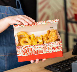 Papel de comida rápida Coreana de grado alimenticio para llevar personalizado Hot Dog <span class=keywords><strong>Restaurant</strong></span> To Go Caja de embalaje de hamburguesa de pollo frito - Product Image 3