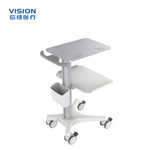 รถเข็นอุปกรณ์การแพทย์ปรับความสูงได้พร้อมชั้นวางหนึ่งชั้น - รถเข็นเคลื่อนที่สำหรับโรงพยาบาลสำหรับการผ่าตัด/คลินิก - Product Image 2