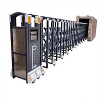 Portail Rétractable Électrique en Alliage d'Aluminium Exquis, Intelligent et Personnalisé pour Écoles, Parcs Industriels et Usines