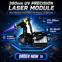 Module laser à points CW 380 nm 60 mW, source laser UV violette pour la vision industrielle de machines de balayage et d'alignement et la détection optique