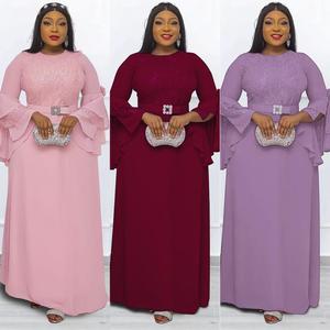 Nuovo Stile e Moda: <span class=keywords><strong>Abito</strong></span> in <span class=keywords><strong>Chiffon</strong></span> a <span class=keywords><strong>Maniche</strong></span> <span class=keywords><strong>Lunghe</strong></span> Casual per Donne Plus Size - Product Image 1