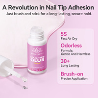 BORN PRETTY Colle pour faux ongles super forte 7ml, séchage rapide en 5 secondes, avec dissolvant de colle à ongles 20ml pour retirer facilement les faux ongles.