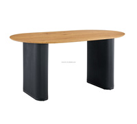Ensemble de table à manger en MDF fixe pour 4 Europe Table à manger design Base en métal noir Assemblé Petite table à manger extensible