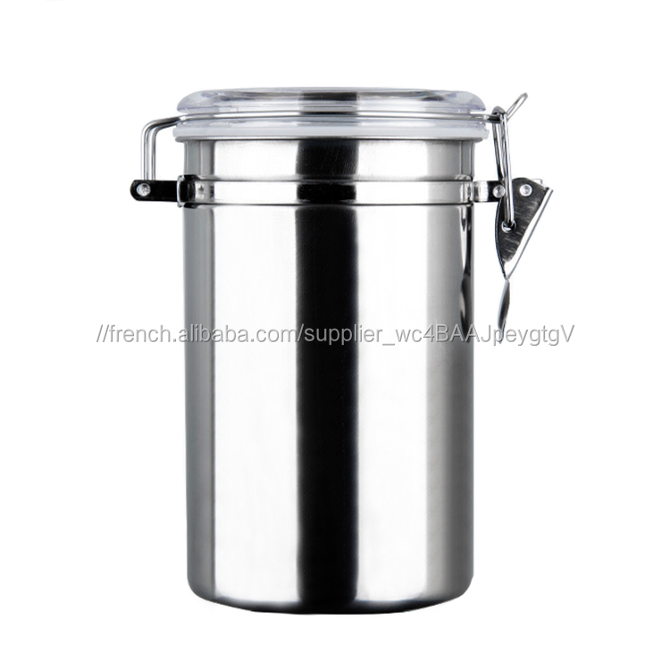 En acier inoxydable boîte à café métalliques 0.5-1L alimentaire bonbons pot de café