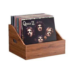 Wooden Vinyl <b>Record</b> Storage Box Rectangle <b>Standing</b> Type Solid Color <b>Record</b> Organizer For Home Office Use - Product Image 5
