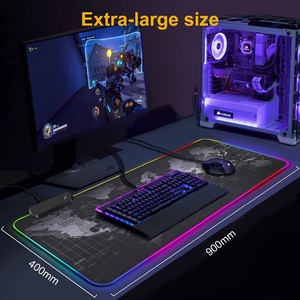 Tapis de souris lumineux RGB, coloré, grande taille, épais, antidérapant, tapis de bureau LED, tapis de clavier E-Sports, modèle M100 rectangulaire - Product Image 2
