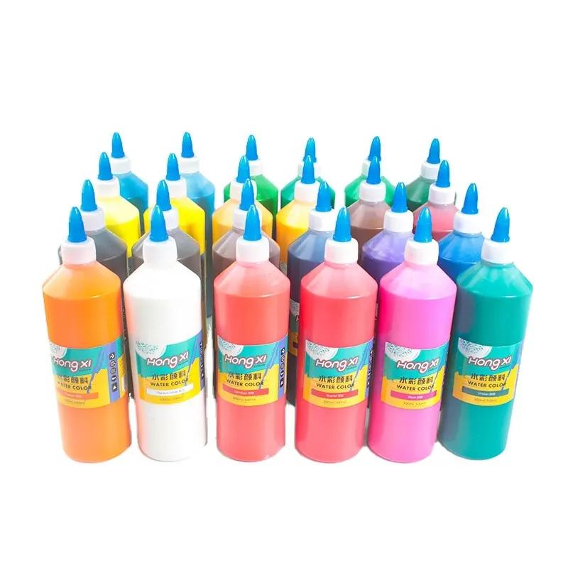 Pintura de acuarela de 500ML, juego de botellas de pintura de Arte de 24 colores, pigmentos ricos, pintura a granel para principiantes niños pintura manualidades madera