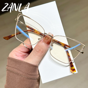 2025 khung vuông mới hình học kim loại chống ánh sáng màu xanh kính thời trang đơn giản đi lại kính máy tính Gương phẳng - Product Image 1