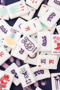 Officially-Licensed TCU Horned Frogs Luxury Mahjong Tiles Premium Acrylic Eco-Friendly American Mahjong Set Alumni Game Night - Product Image 1