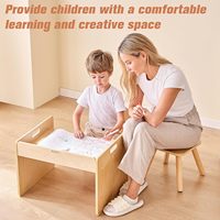 Ensemble de bureau et de chaise Montessori en bois, utilisé pour manger, apprendre et jouer. Convient aux enfants âgés de 1 à 3 ans