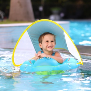 Flotadores Inflables de PVC Azul para Piscina con Asiento de Seguridad, Anillos Flotantes Portátiles para Actividades Acuáticas Infantiles - Product Image 2