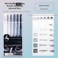 Set Pulpen Tinta Gel Metalik Plastik 1.0mm Tinta DIY Kartu Ucapan Undangan Pernikahan Perlengkapan Seni Kerajinan 6 Warna Akrilik Jurnal