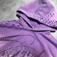 Sweat-shirt à capuche surdimensionné déchiré en coton lourd avec impression DTG personnalisée, lavage à l'acide, graphique délavé, streetwear pour hommes
