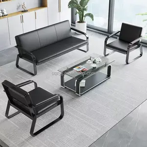 كرسي انتظار معدني مزدوج المقاعد بتصميم عصري للمستشفيات والأماكن العامة وصالات انتظار المطارات مصنوع من الجلد - Product Image 1