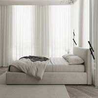 Lit king-size moderne italien minimaliste réglable, rembourré en cuir, matelas en latex – Confortable, durable, avec cadre en bois