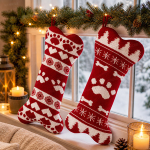 Wholesale 2026 Pet Striped Knitted Elastic Decorative <b>Socks</b> High-end Woolen <b>Socks</b> Christmas Tree Pendants Gifts for <b>Dog</b> - Product Image 1