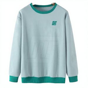 Sweat-shirt en molleton à col rond imprimé contrasté pour homme, grande taille, décontracté, ample, long, 100% coton, vintage - Product Image 4