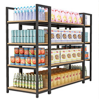 Étagères de supermarché personnalisées Présentoir de collations Étagères en bois et métal pour épices de supermarché Étagères pour produits de pharmacie Étagères