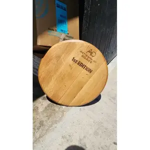 Tapa Decorativa Rústica Circular de Madera de Alta Calidad Hecha a Mano para Mesa de Hogar, Estilo Jack Daniel's the Barrel House - Product Image 5