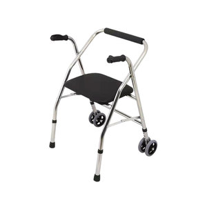 รถช่วยเดินแบบมีที่นั่งยี่ห้อ Shunhong Walker Rollator ทำจากสแตนเลส พับเก็บได้ สำหรับผู้สูงอายุและผู้พิการ - Product Image 1