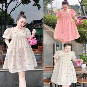 Vestido de Verano para <span class=keywords><strong>Mujer</strong></span>, Estilo Babydoll con Estampado Floral, Moda 2024, Casual, Precio Razonable, Lavable, Fabricación Personalizada, Vestido Bonito - Product Image 4