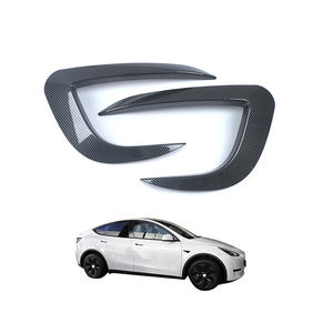 Accesorios externos cromados de fibra de carbono ABS automotriz OEM adecuados para la decoración de la lámpara antiniebla delantera Tesla 2021 Model <span class=keywords><strong>Y</strong></span> - Product Image 1