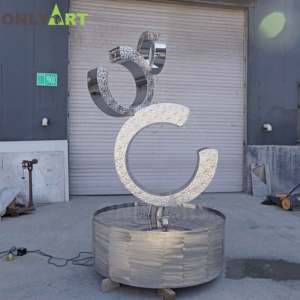 Onlyart <strong>Factory</strong> Professional <strong>Design</strong> and Custom Made Modern Custom Simple square Outdoor Stainless Steel <strong>Abstract</strong> Fountain - Product Image 5