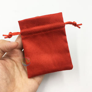 Pochette à bijoux en velours noir personnalisée en gros avec logo à cordon imprimé conteneur à bijoux - Product Image 5