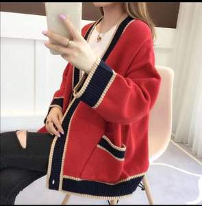 <span class=keywords><strong>Pull</strong></span> en laine à rayures tendance pour <span class=keywords><strong>femme</strong></span>, col en V, manches longues, tricot décontracté pour l'hiver - Product Image 3