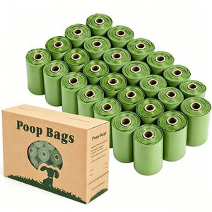 Bolsas para excremento de mascotas de alta calidad al por mayor con logotipo personalizado, ecológicas, biodegradables, verdes, para perros, con dispensador. - Product Image 1