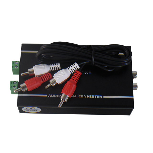 Speaker to Line Level Converter With 100V Passive Audio Adapter Phoenix to RCA Long Distance Transmission Device