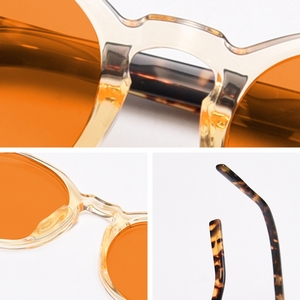 แว่นตาป้องกันแสงสีฟ้าทรงแบน รุ่นย้อนยุค ยูนิเซ็กส์ ปี 2026 เลนส์สีส้ม ขาแว่นวัสดุ TR สีน้ำเงิน สำหรับผู้ชายและผู้หญิง - Product Image 3