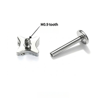 Clous d'oreilles classiques unisexes en titane et zircon, avec têtes de remplacement pour cartilage hélix à filetage interne, pour cadeau