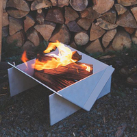 Table de foyer extérieur portable avec plateau en marbre, en acier Corten, finition en poudre à effet rouille naturelle, certifiée CE, pour toutes les saisons, patio, jardin