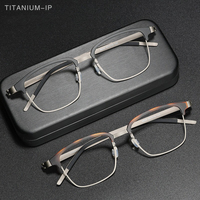 Classique Titane Semi Cercle Sans Vis Conception Lunettes Cadres Hommes Marque Designer Optique Lunettes Cadre pour Hommes