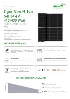 Jinko Tiger Neo JKM430N-54HL4-V Tiger Neo n-type 54HL4-(V) 410-430 Watt module monopaziales 430 W full black