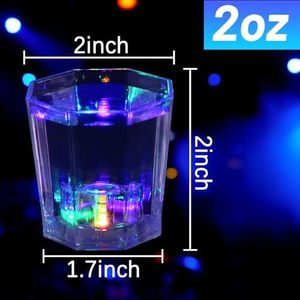 DAMAI Lot de verres à shot lumineux LED pour adultes, cadeaux de fête, accessoires de fête qui brillent dans le noir pour anniversaires et boîtes de nuit - Product Image 5
