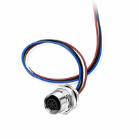 Connecteur M12 à code A mâle pour montage sur panneau PCB, 4, 5, 8 broches, laiton plaqué or, étanche IP67, prise de capteur industrielle, OEM ODM